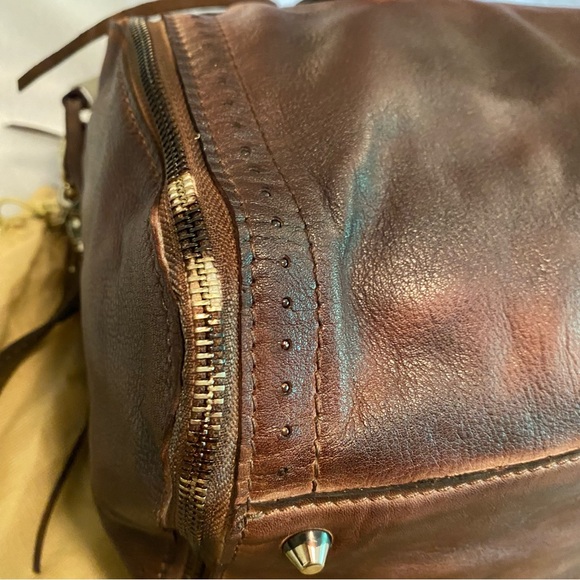 Old Trend hand painted ombre satchel in dark brown - Picture 9 of 16
